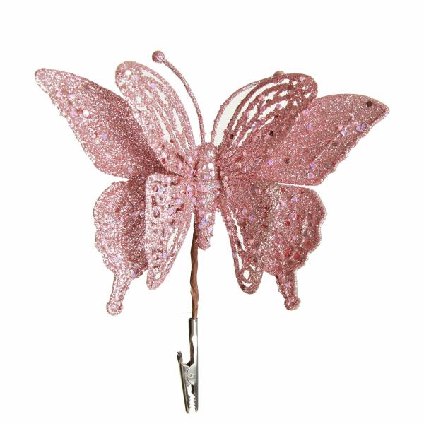 Butterflies And Birds | Pink Glitter Butterfly Clip Butterflies And Birds Butterflies And Birds