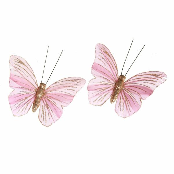 Butterflies And Birds | Pink Glitter Sheer Butterfly Clip – Pack Of 2 Butterflies And Birds Butterflies And Birds