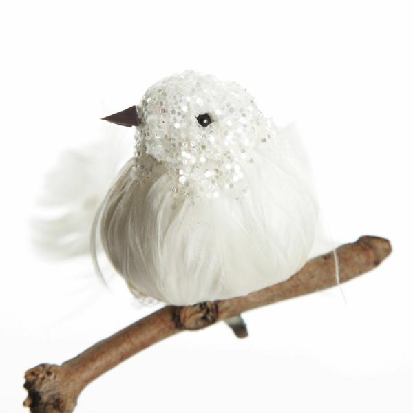 Butterflies And Birds | White Sequin Bird With Clip Butterflies And Birds Butterflies And Birds