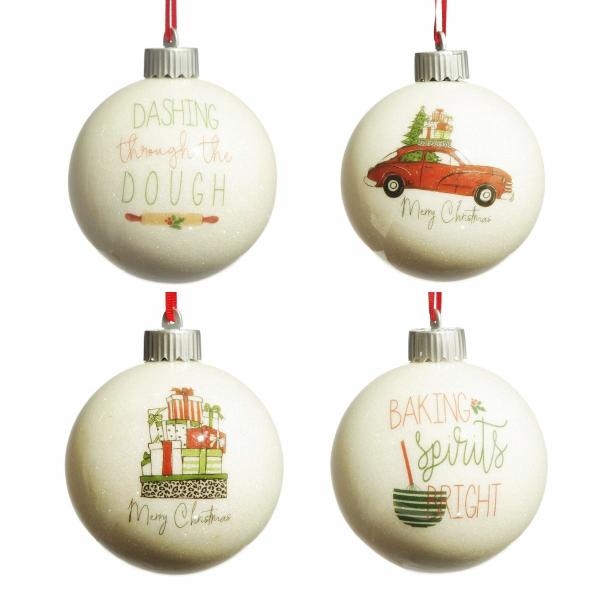 Christmas Bauble Sets | Happy Holiday Lightup Baubles – Set Of 4 Baubles Christmas Bauble Sets