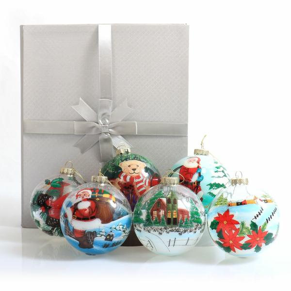 Christmas Bauble Sets | Inside Painted Christmas Bauble – Set Of 6 Baubles Christmas Bauble Sets