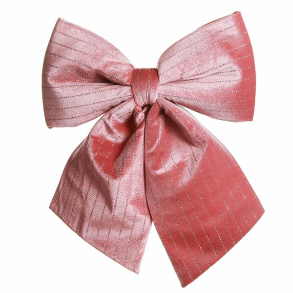 Christmas Bells And Bows | Pink Padded Velour Bow With Glitter Stripe Christmas Bells And Bows Christmas Bells And Bows