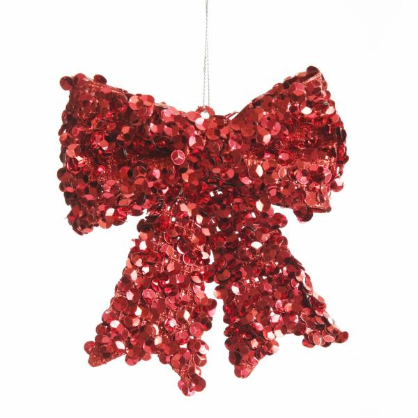 Christmas Bells And Bows | Red Glitter Sequin Bow Christmas Bells And Bows Christmas Bells And Bows