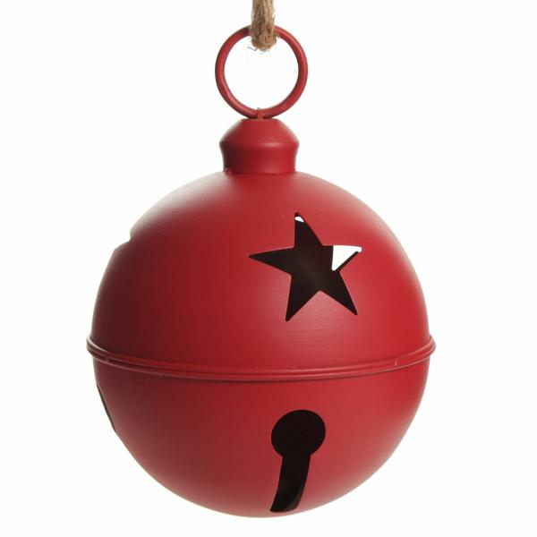 Christmas Bells And Bows | Red Metal Bell Decoration – 20Cm(Dia) Tree Decorations Christmas Bells And Bows