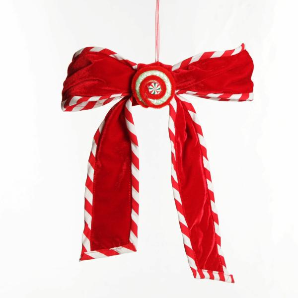 Christmas Bells And Bows | Red Velvet Christmas Bow With Candy Christmas Bells And Bows Christmas Bells And Bows