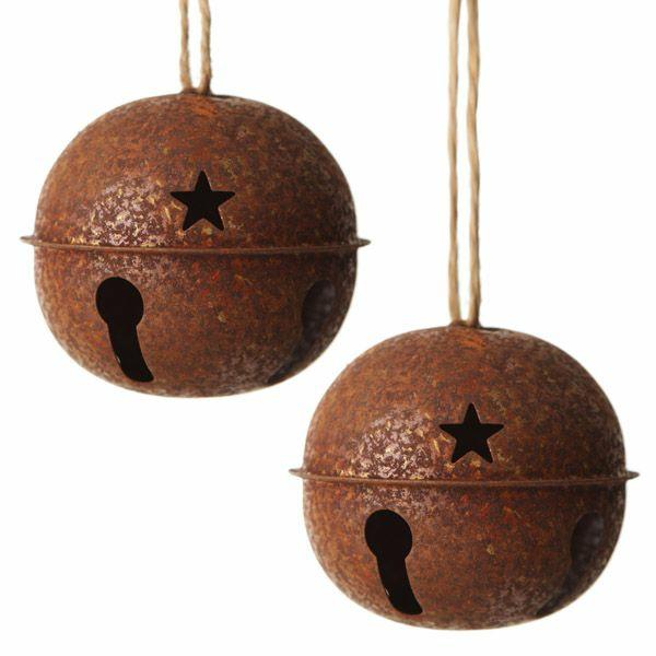 Christmas Bells And Bows | Rusted Bell Decorations 8Cm – Set Of 2 Christmas Bells And Bows Christmas Bells And Bows