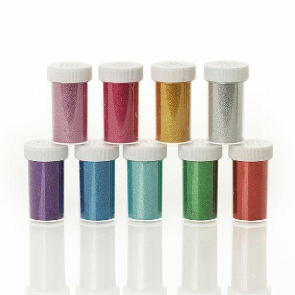 Christmas Craft Supplies | Extra Fine Glitter Vial Pack Of 9 – Assorted Colours Christmas Craft Supplies Christmas Craft Supplies