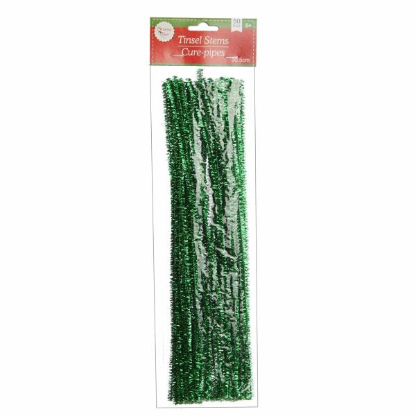 Christmas Craft Supplies | Green Tinsel Chenille Stem Pipe Cleaners – Pack Of 45 Christmas Craft Supplies Christmas Craft Supplies