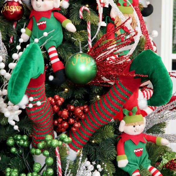 Christmas Craft Supplies | Pair Of Red And Green Striped Christmas Elf Legs – Large Christmas Craft Supplies Christmas Craft Supplies