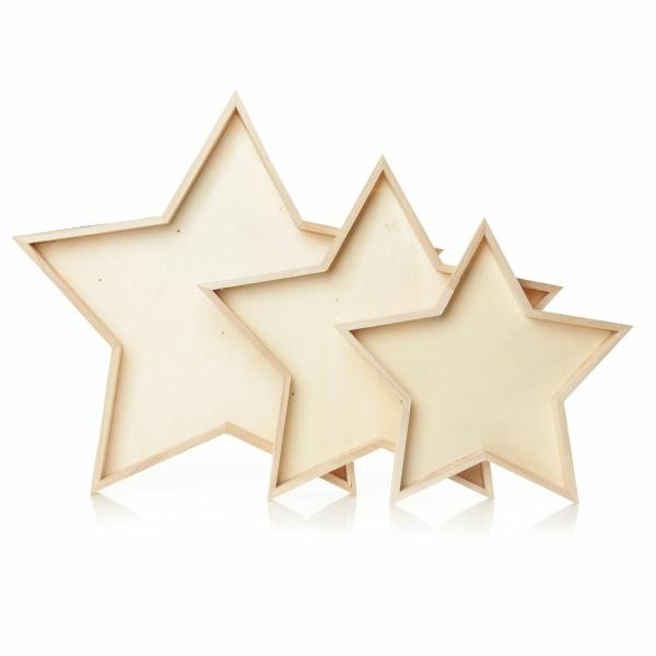 Christmas Craft Supplies | Plywood Craft Star Tray – Set Of 3 Christmas Craft Supplies Christmas Craft Supplies