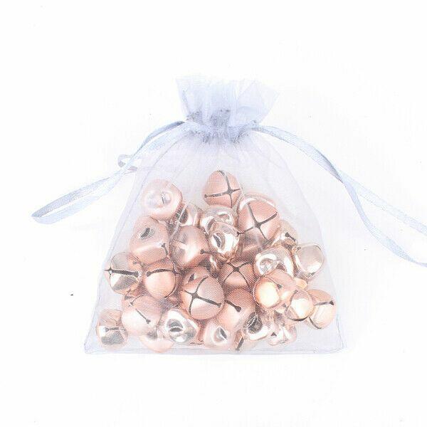 Christmas Craft Supplies | Rose Gold Mini Jingle Bell Decorations – Bag Of 15 Christmas Craft Supplies Christmas Craft Supplies