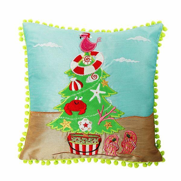 Christmas Cushions | Pom Pom Beach Tree Christmas Cushion Cover Decor Christmas Cushions