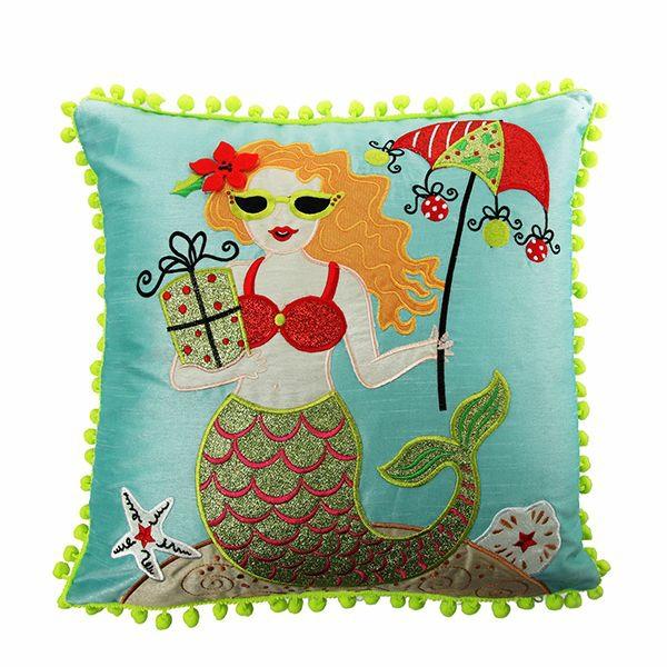 Christmas Cushions | Pom Pom Mermaid Christmas Cushion Cover Christmas Cushions Christmas Cushions