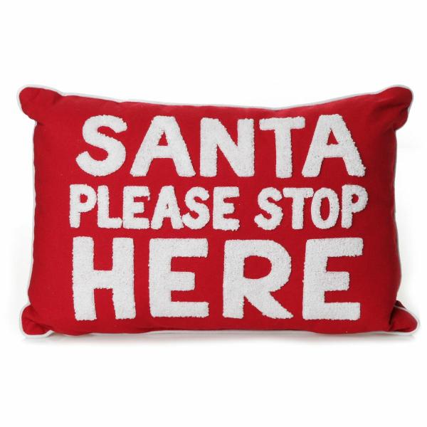 Christmas Cushions | Santa Please Stop Here Christmas Cushion Cover Christmas Cushions Christmas Cushions