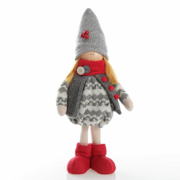 Christmas Figurines | Elsa Cute Christmas Dress Up Ornament In Grey Knit Dress – 37Cm(H) Christmas Figurines Christmas Figurines