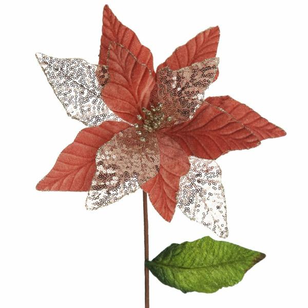 Christmas Flowers | Blush Velvet Sequin Flower Christmas Flowers Christmas Flowers