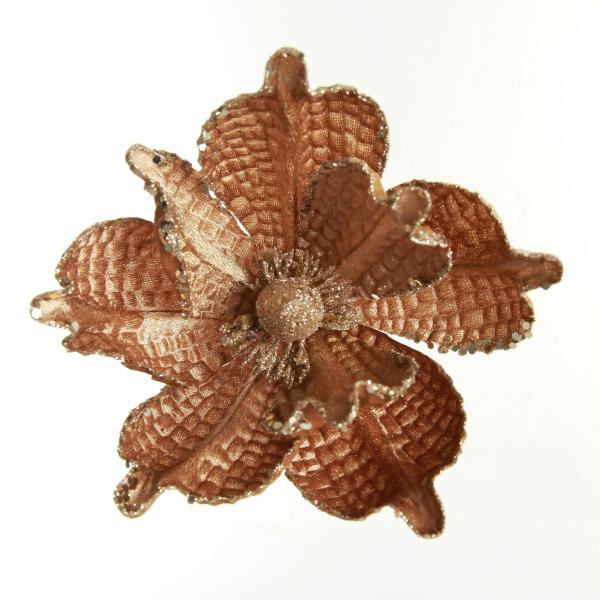 Christmas Flowers | Brown Velvet Magnolia Flower Clip Christmas Flowers Christmas Flowers