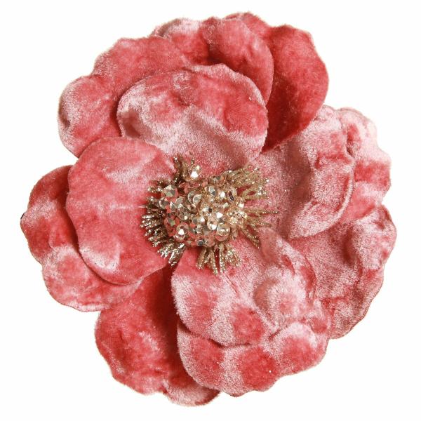 Christmas Flowers | Dark Pink Velvet Magnolia Flower Clip Christmas Flowers Christmas Flowers