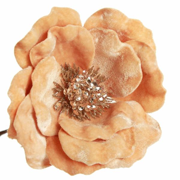 Christmas Flowers | Gold Velvet Magnolia Flower Clip Christmas Flowers Christmas Flowers