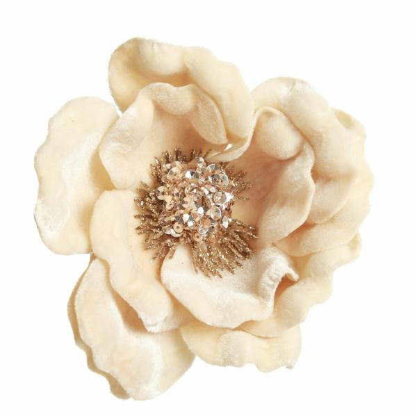 Christmas Flowers | Ivory Velvet Magnolia Flower Clip Christmas Flowers Christmas Flowers