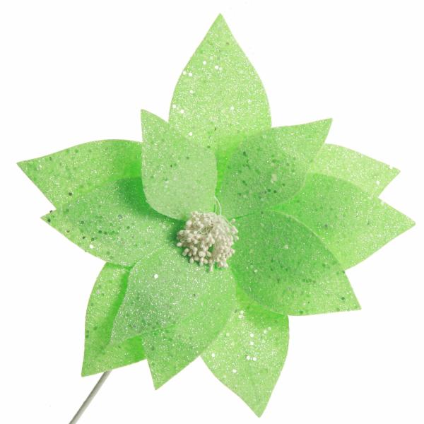 Christmas Flowers | Mint Green Flower With Silver Glitter Sprinkles Christmas Flowers Christmas Flowers