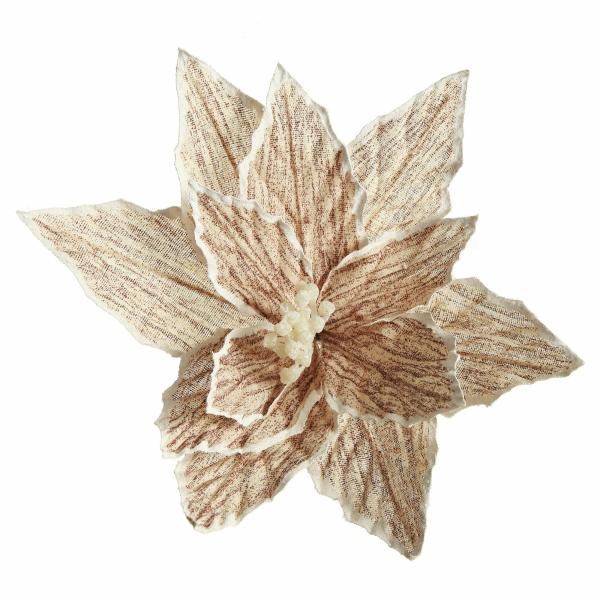 Christmas Flowers | Natural Poinsettia Flower Clip With White Trim Christmas Flowers Christmas Flowers