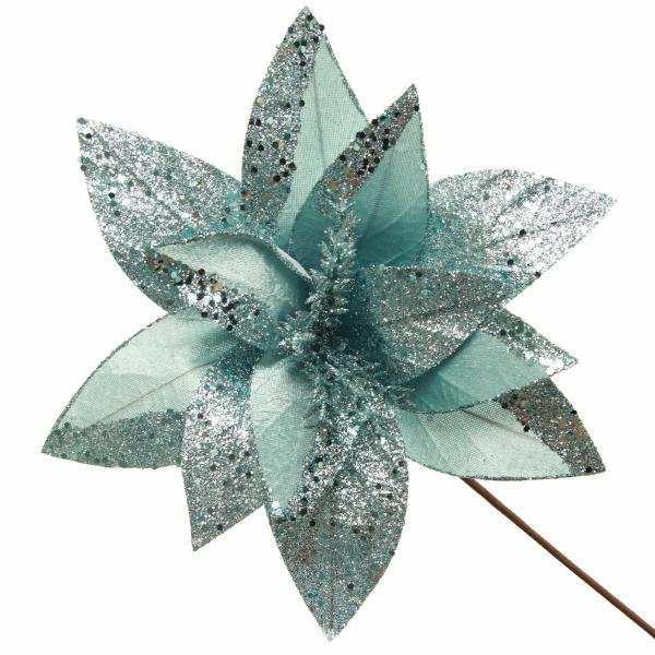 Christmas Flowers | Pale Blue Velvet Lily Flower Stem Christmas Flowers Christmas Flowers