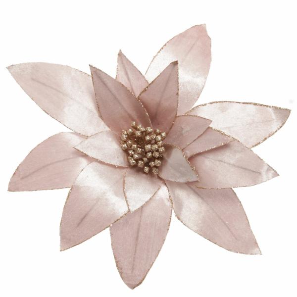 Christmas Flowers | Pink Lily Flower Stem With Glitter Trim Christmas Flowers Christmas Flowers