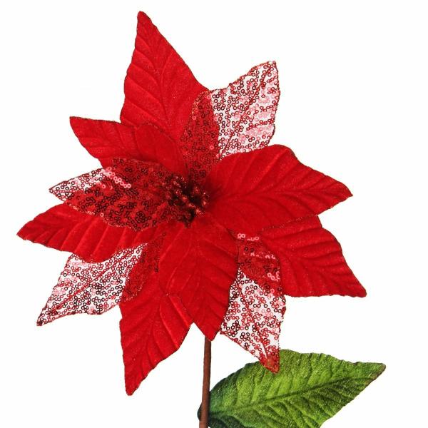 Christmas Flowers | Red Velvet Sequin Flower Christmas Flowers Christmas Flowers