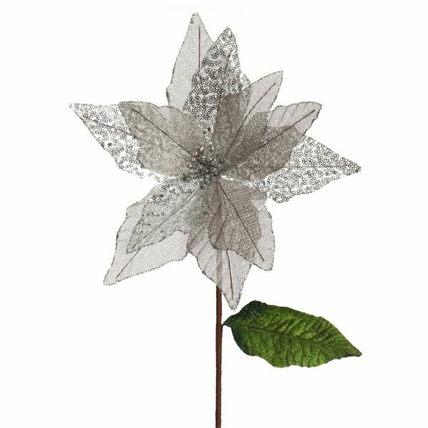 Christmas Flowers | Silver Burlap Sequin Flower Christmas Flowers Christmas Flowers