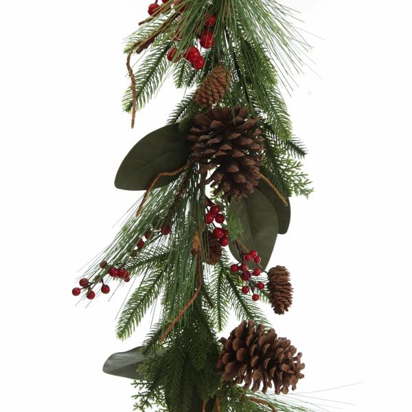 Christmas Garlands | Pinecone And Red Berry Mixed Leaf Christmas Garland – 150Cm Christmas Garlands Christmas Garlands