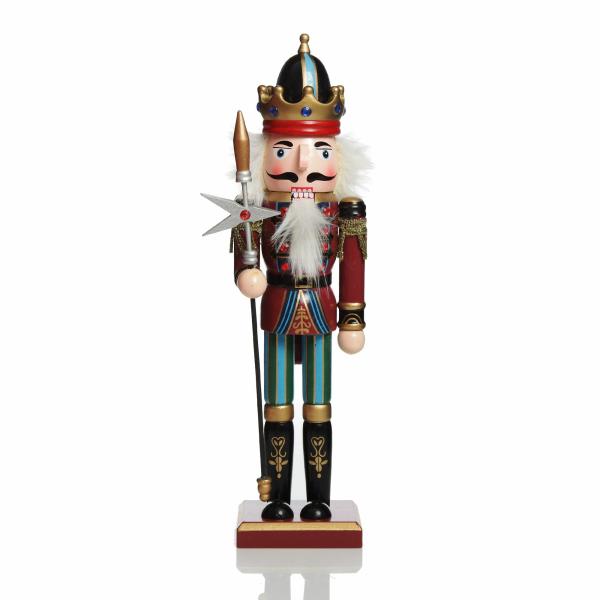 Christmas Nutcrackers | Red Jacket Nutcracker With Staff Christmas Ornament – 30Cm(H) Christmas Nutcrackers Christmas Nutcrackers