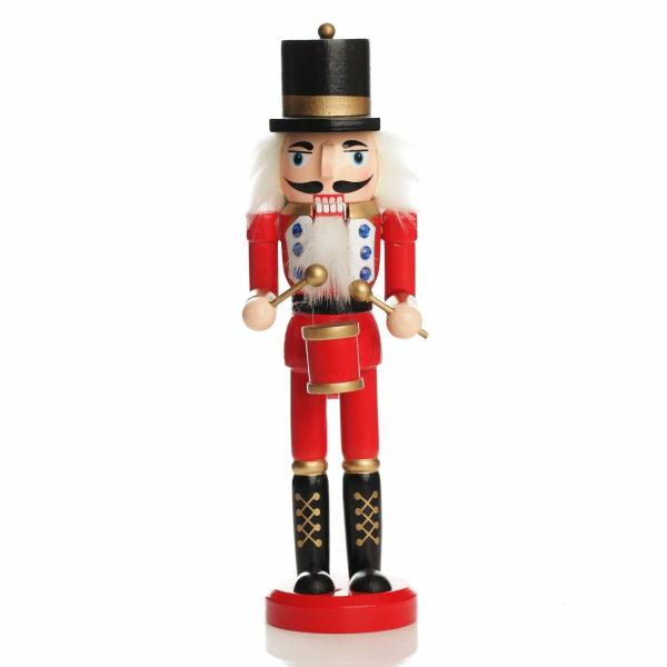 Christmas Nutcrackers | Traditional Christmas Wooden Nutcracker Soldier Ornament With Drums – 25Cm(H) Christmas Nutcrackers Christmas Nutcrackers