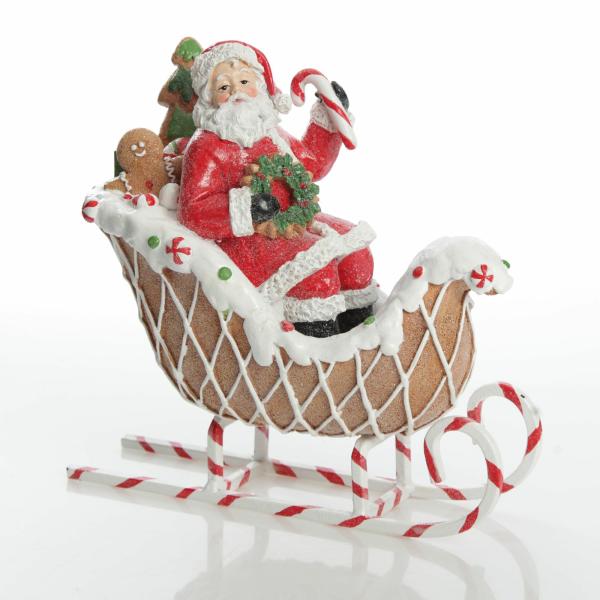 Christmas Ornaments | Santa In Gingerbread Sleigh Christmas Ornament – 21Cm(H) Christmas Ornaments Christmas Ornaments