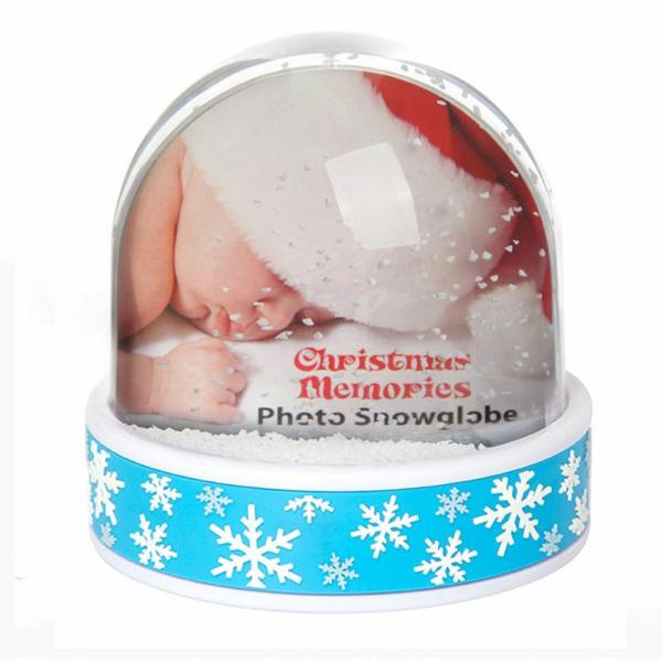 Christmas Snowglobes | Photo Snow Dome – Blue Snowflakes Christmas Snowglobes Christmas Snowglobes