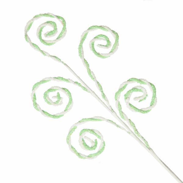 Christmas Sprays | Mint And White Chenille Stick Candy Cane Christmas Pick Florals Christmas Sprays