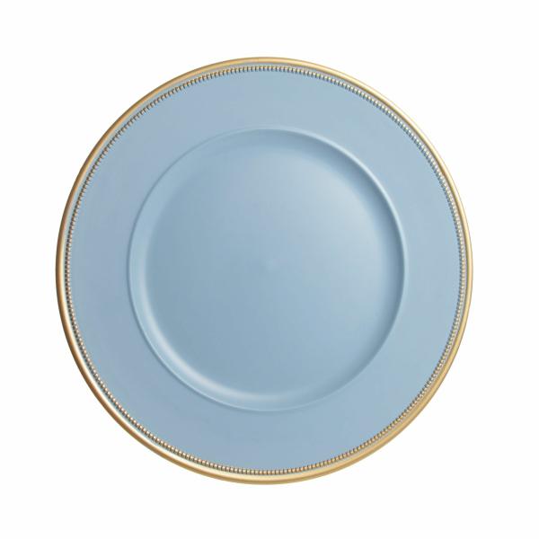 Christmas Table Decor | Blue Charger Plate With Gold Edging Christmas Table Decor Christmas Table Decor