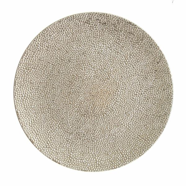 Christmas Table Decor | Champagne Pebble Round Christmas Charger Plate Christmas Table Decor Christmas Table Decor