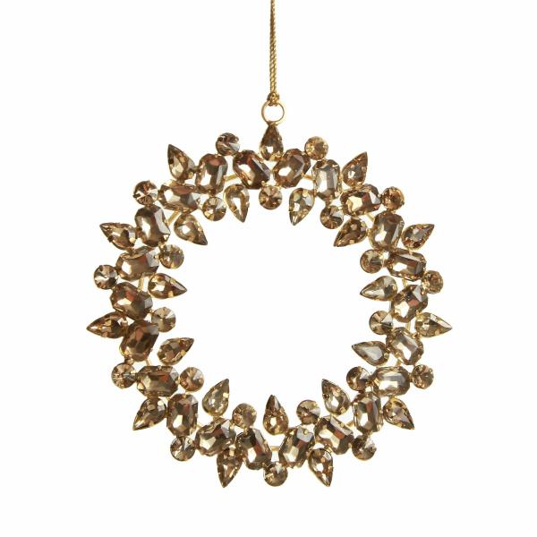 Christmas Tree Decorations | Amber Crystal Wreath Tree Decoration Christmas Tree Decorations Christmas Tree Decorations