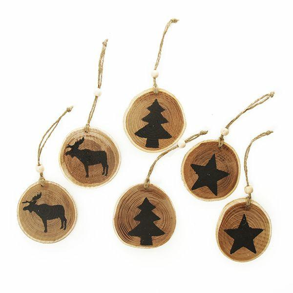 Christmas Tree Decorations | Farmhouse Tree Decorations – Set Of 6 Christmas Tree Decorations Christmas Tree Decorations