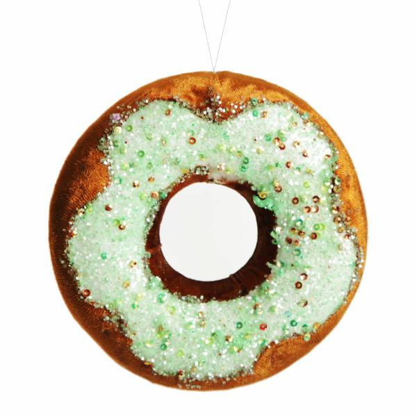 Christmas Tree Decorations | Green Iced Velvet Donut Christmas Tree Decoration Christmas Tree Decorations Christmas Tree Decorations