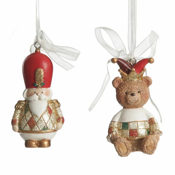 Christmas Tree Decorations | Nutcracker And Teddy Bear Christmas Decoration – Set Of 2 Christmas Tree Decorations Christmas Tree Decorations