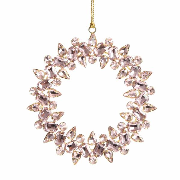 Christmas Tree Decorations | Pink Crystal Wreath Tree Decoration Christmas Tree Decorations Christmas Tree Decorations