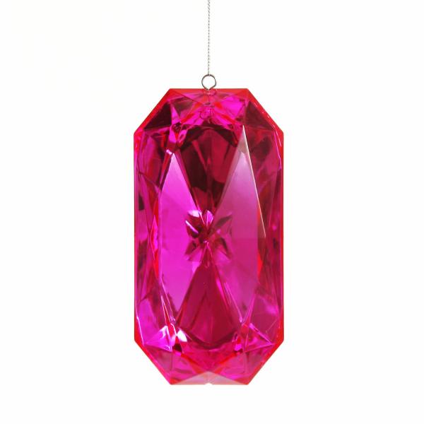 Christmas Tree Decorations | Pink Emerald Cut Gem Christmas Hanging Decoration Christmas Tree Decorations Christmas Tree Decorations