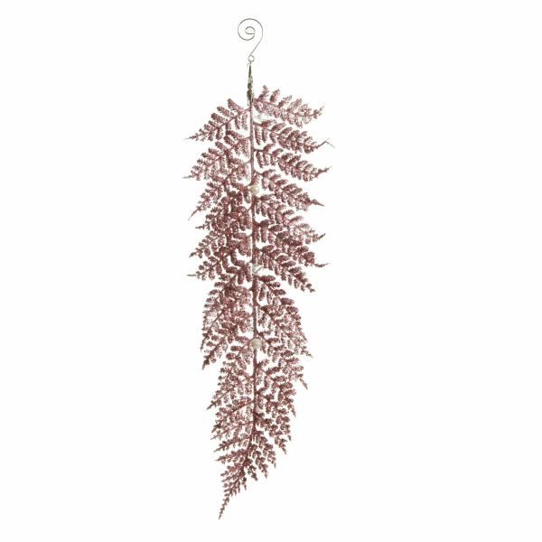 Christmas Tree Decorations | Pink Glitter Fern And Pearl Christmas Tree Decoration Christmas Tree Decorations Christmas Tree Decorations