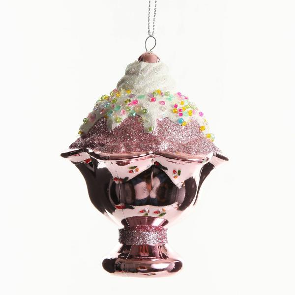 Christmas Tree Decorations | Pink Ice Cream Sundae Hanging Christmas Decoration Christmas Tree Decorations Christmas Tree Decorations