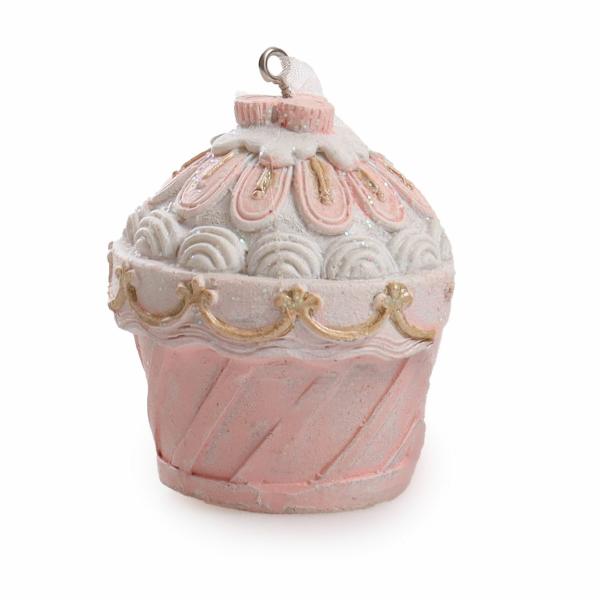 Christmas Tree Decorations | Pink With Gold Cupcake Hanging Christmas Decoration Christmas Tree Decorations Christmas Tree Decorations