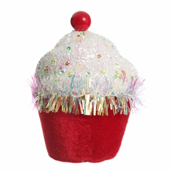 Christmas Tree Decorations | Red Cupcake With Frosting And Sprinkles Christmas Tree Decoration Christmas Tree Decorations Christmas Tree Decorations