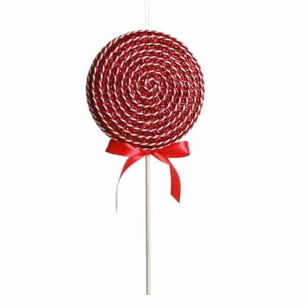 Christmas Tree Decorations | Red Glitter With Twine Lollipop Christmas Decoration Christmas Tree Decorations Christmas Tree Decorations