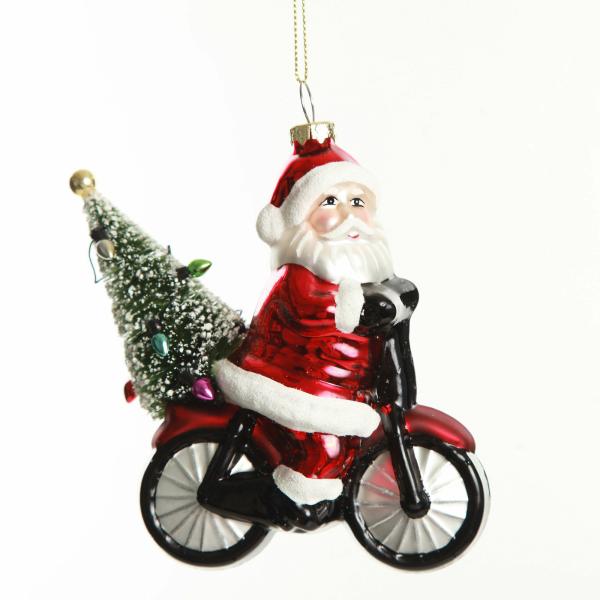 Christmas Tree Decorations | Retro Glass Santa On Motorbike Christmas Decoration Christmas Tree Decorations Christmas Tree Decorations